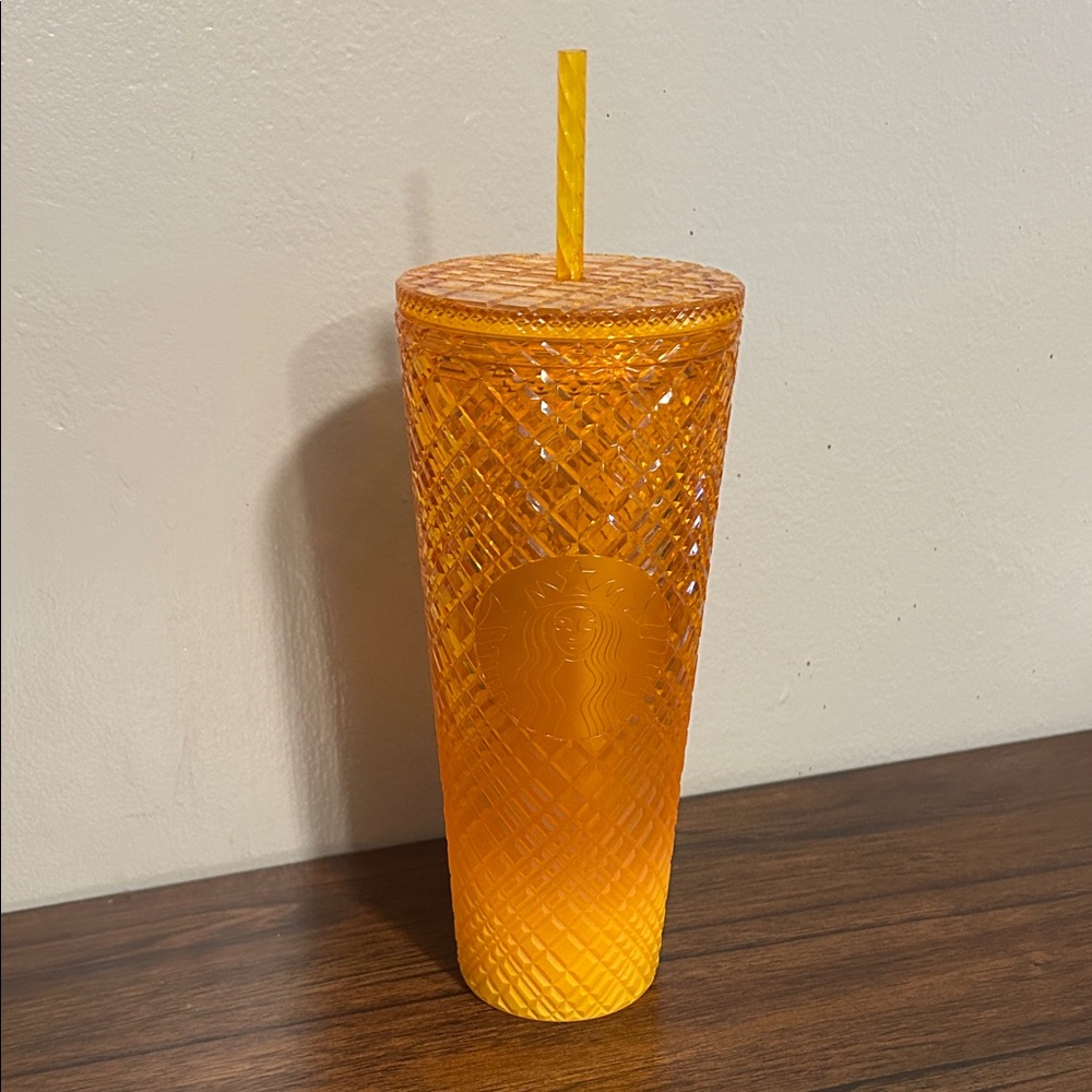 Starbucks 24oz Radiant Orange Tumbler with Straw